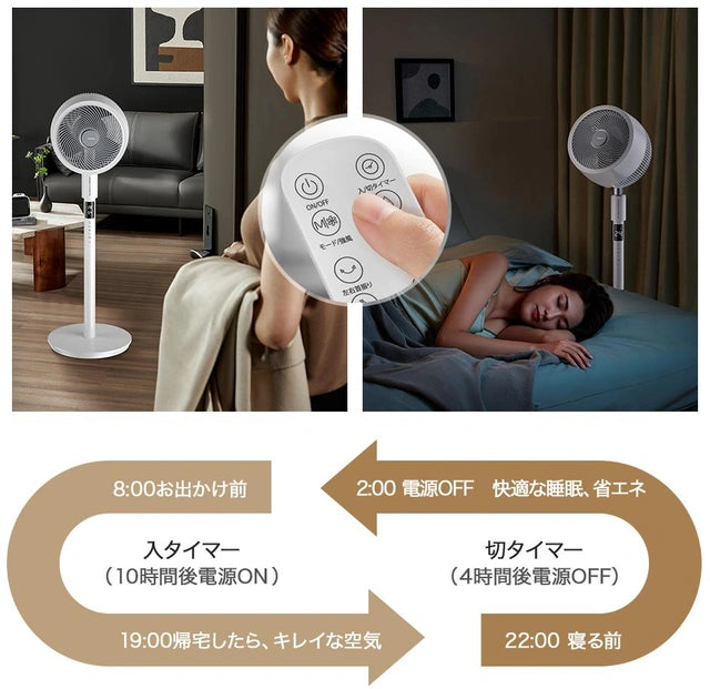 【音声操作可能でさらに便利に!】扇風機+空気清浄 機能搭載 3Dサーキュレーター