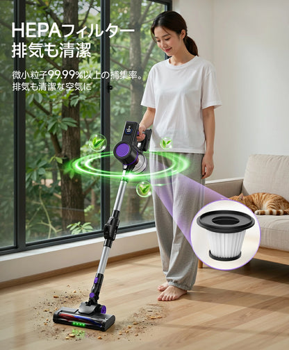 曲がるパイプで楽々掃除！ コードレス掃除機 軽くて使いやすい掃除機！75000Pa ハイパワー吸引 ハンディ掃除機 掃除機 新生活 引っ越し祝い 新築祝い