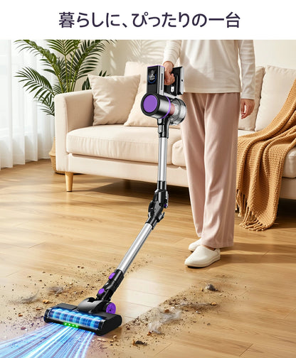 曲がるパイプで楽々掃除！ コードレス掃除機 軽くて使いやすい掃除機！75000Pa ハイパワー吸引 ハンディ掃除機 掃除機 新生活 引っ越し祝い 新築祝い