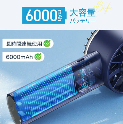 冷却ハンディファン 卓上扇風機 6000mAhバッテリー ハンディーファン ポータブル扇風機 瞬間冷感 USB充電式 夏対策 猛暑 涼しい おしゃれ 御歳暮 ギフト